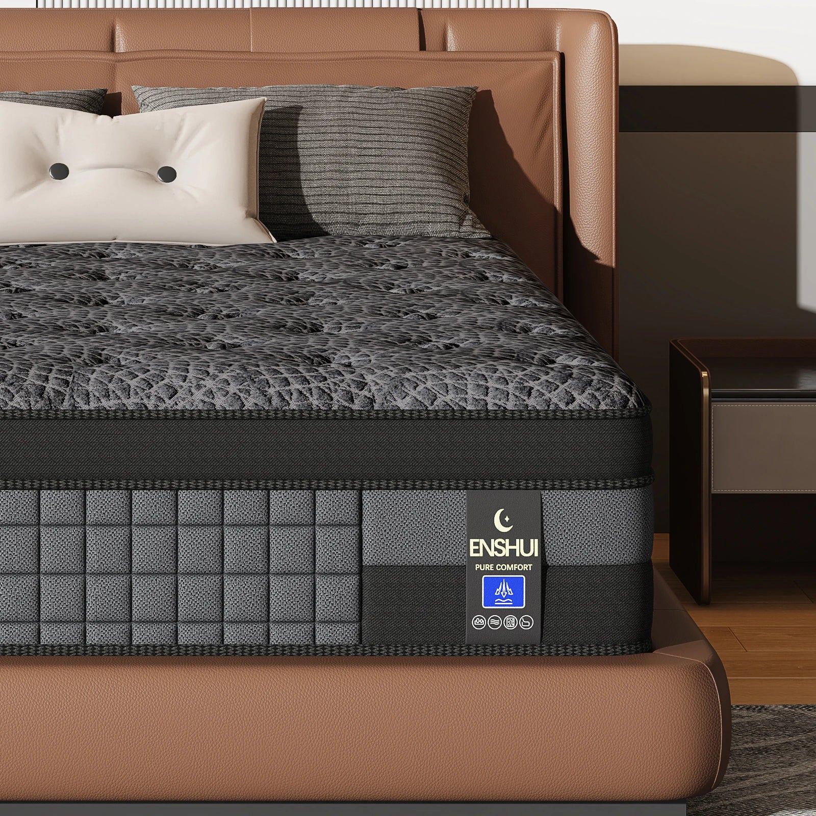 12"14"Gel Memory Foam & Pocket Spring Mattress For Back Pain Relief, Twin Full Queen King Size,Cooling & Breathable, CertiPUR-US Main image
