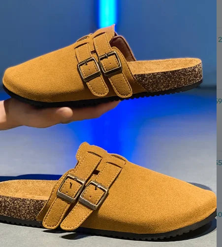 Couple Cork Clogs Slippers Fashion Soft Footbed Suede Beach Slides With Arch Support Girls Outdoor Muller Shoes womens sandals Main image