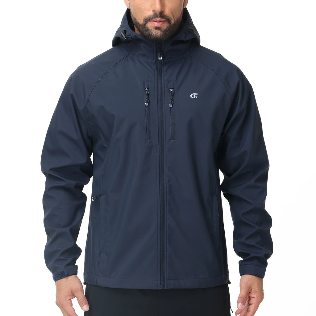 Men's Outdoor Waterproof Windbreak Jacket Lightweight Coat for Camping Hiking Cycling Fishing with Inner Pocket