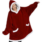 Wearable Blanket Hoodie Sherpa Fleece Hooded Blanket for Adult as A Gift Warm Comfortable Blanket Sweatshirt with Giant Pocket