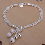 Fine 925 Sterling Silver Noble Nice Chain Solid Bracelet for Women Men Charms Party Gift Wedding Fashion Jewelry Hot Model