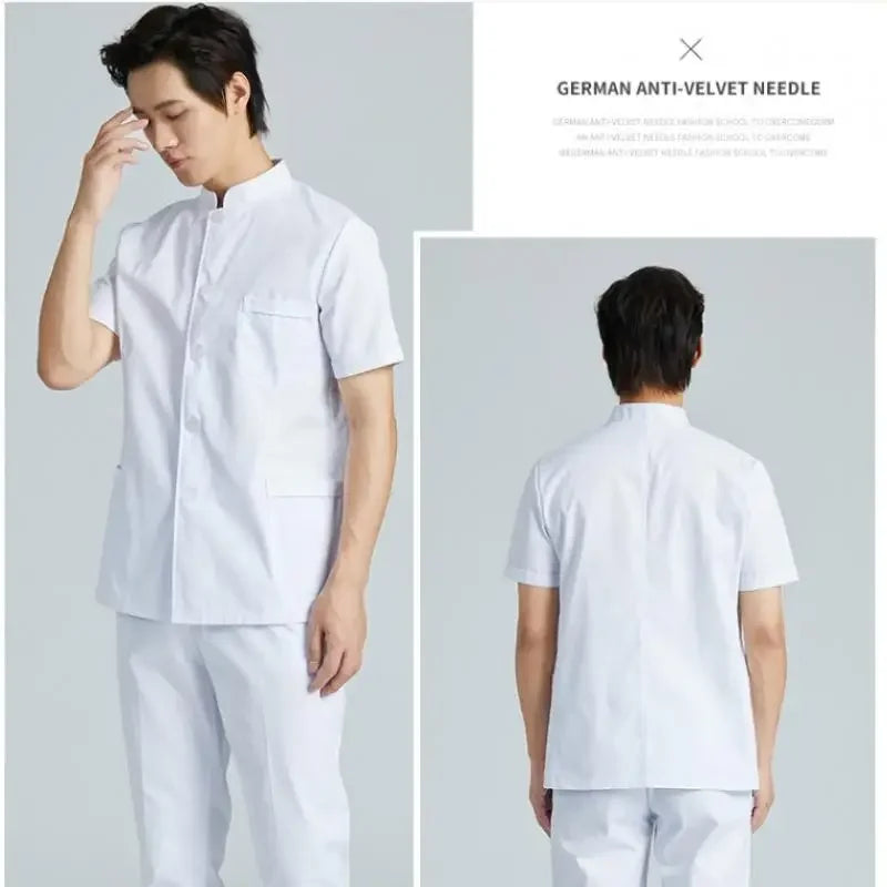 New Models Stand Up Collar Nurse Suit Split Suit Male Oral Cavity Doctor Short Long Sleeve Beauty Salon Nursing Care Worker Suit Secondary image