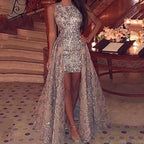 Wedding Party Dress Female Evening Elegant Sexy Deep V Neck Strap Sleeveless Sequined Long Maxi Dresses for Women 2026
