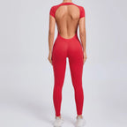 2026 Yoga Jumpsuit Fitness Sports Overalls Gym Clothing Set Wear Pilates Workout Clothes Women Short Sleeves Outfit Activewear