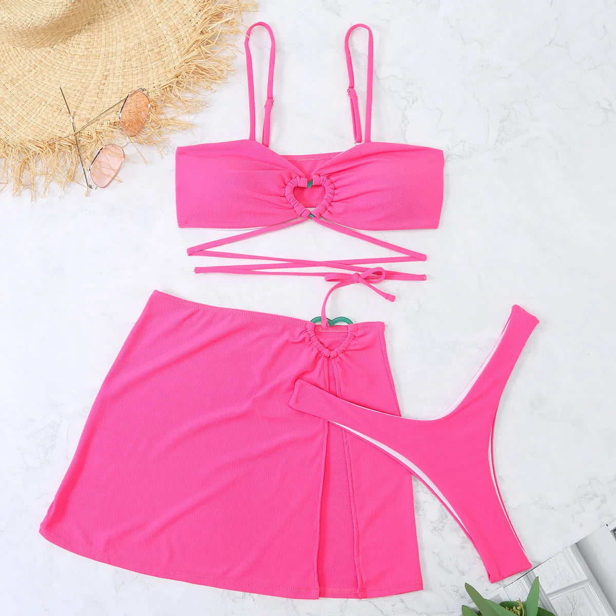 Brazilian Thong Bikini 2022 Women With Skirt Sexy Swimwear Female Padded Swimsuit Push Up Beachwear Bathing Suit Biquini Summer