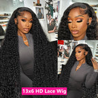 250 Density Water Wave 13X6 13X4 Hd Transparent Lace Deep Wave Frontal Wigs Pre Plucked Human Hair Curly Wigs For Black Women