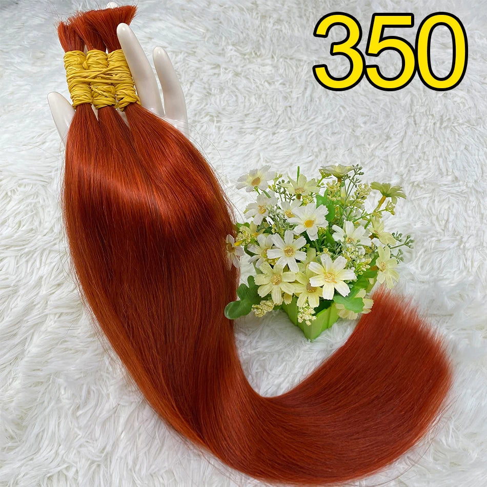 Ombre Straight Bulk Braiding Hair 100% Brazilian Virgin Remy Human Hair Extensions 613 Blonde Color Natural Hair Piece