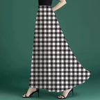 Fashion Elastic Spliced Printed Vintage Chiffon Skirts Women's Clothing 2026 Summer New Loose Office Lady High Waist Skirts