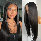 RONGDUOYI Pink Hair Layered Haircut Straight Lace Front Wigs Natural Hair Long Straight Cosplay Heat Fiber Synthetic Wig Purple