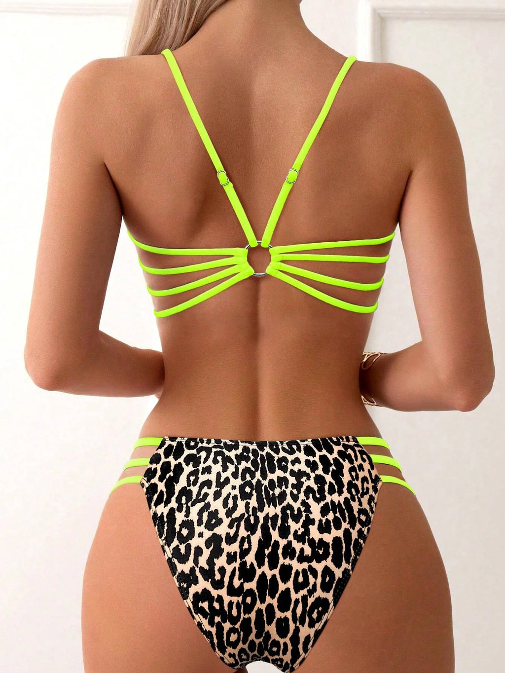 Cikini Solid Texture Split Bikini Set With Underwire, Summer Beach Swimwear Bathing Suit For Women
