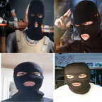 Windproof Full Face Knit Hats Custom SkiMask Men Warm Wool Balaclava embroidery Winter hats Knitted 3 Holes Ski Mask