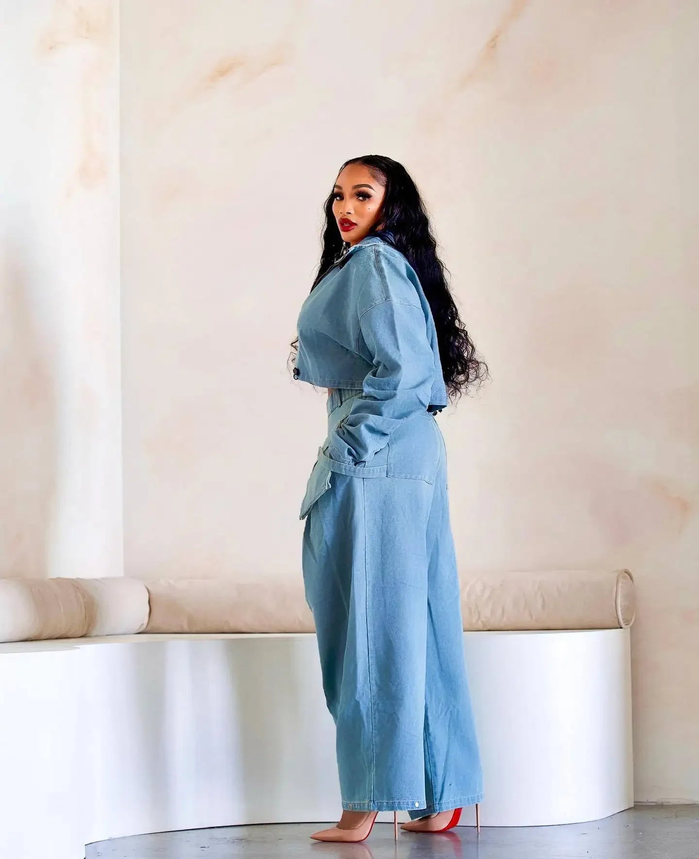 Denim Two Piece Sets Women Coat Jacket Wide Leg Pants Jeans Suits Matching Sets Trousers Outfits 2025/2026 Y2k Streetwear Party