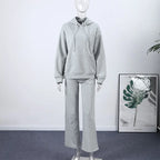 Casual Sequined Angel Wings Oversized Hoodie Women Loose Grey Long Sleeve Street Warm Pullover 2025 Winter Lady Daily Wear New