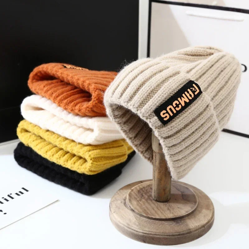 Soft Crochet Knit Beanie Winter Hat for Men Women Unisex Warm Solid Color Cold Cap Fashion Accessory Main image