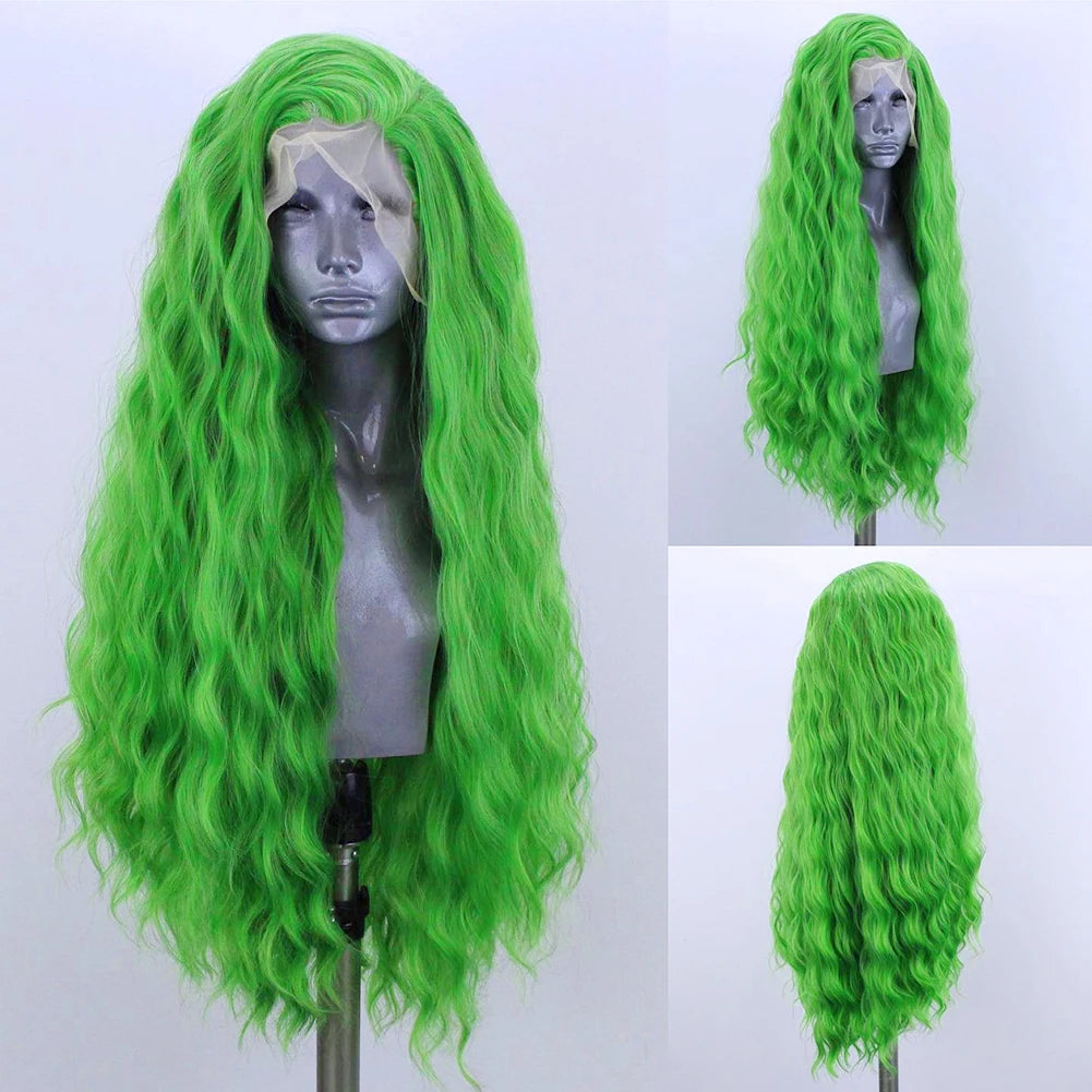 Charisma Synthetic Lace Front Wigs For Women Long Curly Lace Front Wig Natural Hairline Pre Plucked Pink Grey Wig Cosplay