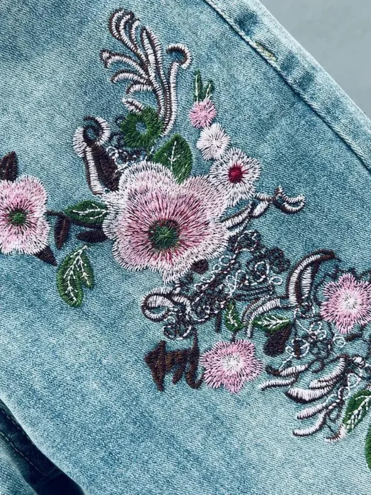 Y2k Jeans Trend Spring Summer Fashion All-match Lace Splicing Denim Straight Pants Blue Jeans for Women Streetwear Wide Leg New
