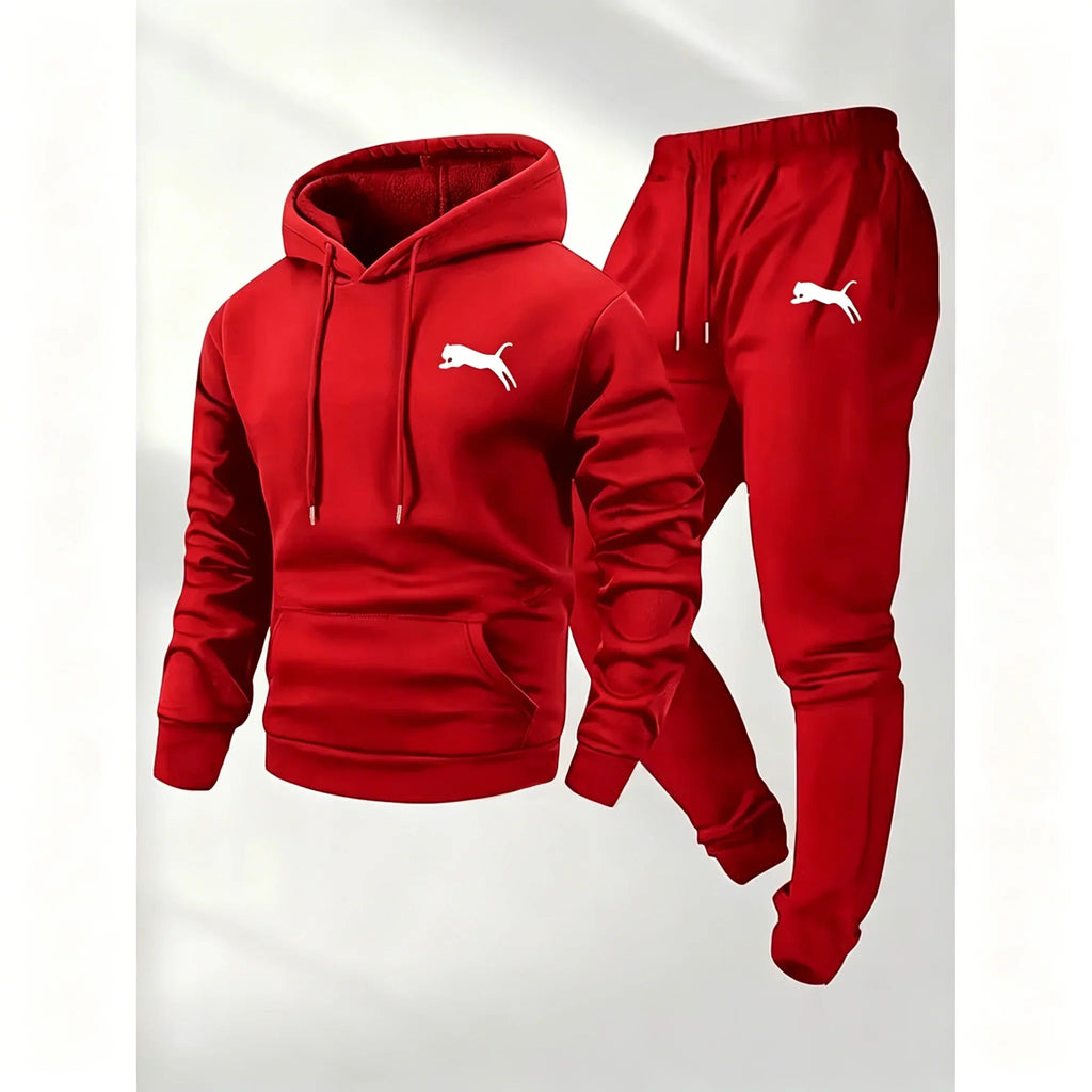Hot Selling Men's Hooded Sweatshirt Pants Set Casual Tracksuit Streetwear Sportswear Fitness Jogger Outfit 2 Piece Warm Clothing