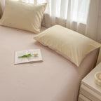 2-side Solid Color Brush Fabric Bed Set 4 Pieces Duvet Cover Pillowcase Bedding Set Bed Sheet Quilt Cover Single Queen King Size