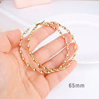Hgflyxu Stainless steel Gold Hoop Earrings Large size Circle Ear Accessories Fashion Jewelry