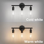 3 Light Vintage Wall Lamp Bathroom Mirror Lamp Black Metal E26 E27 Modern Wall Light Indoor Aisle Hallway Living Room Bedroom