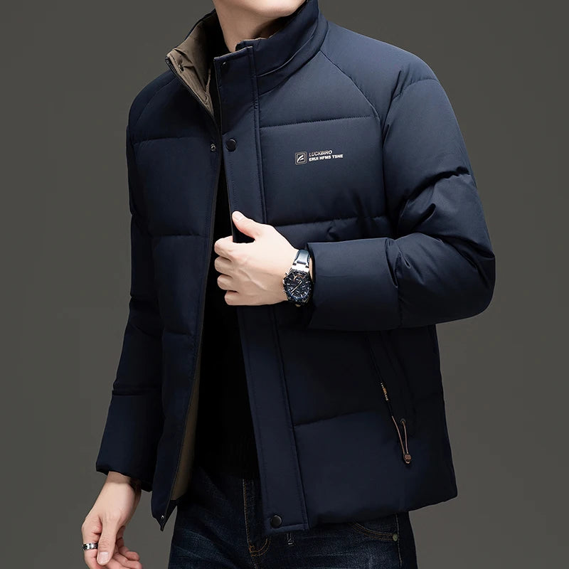 Top Grade Designer New Brand Men Parka Jacket Thick Casual Fashion Hooded Cropped Windbreaker Quilted Bubble Coats  Mens Clothes