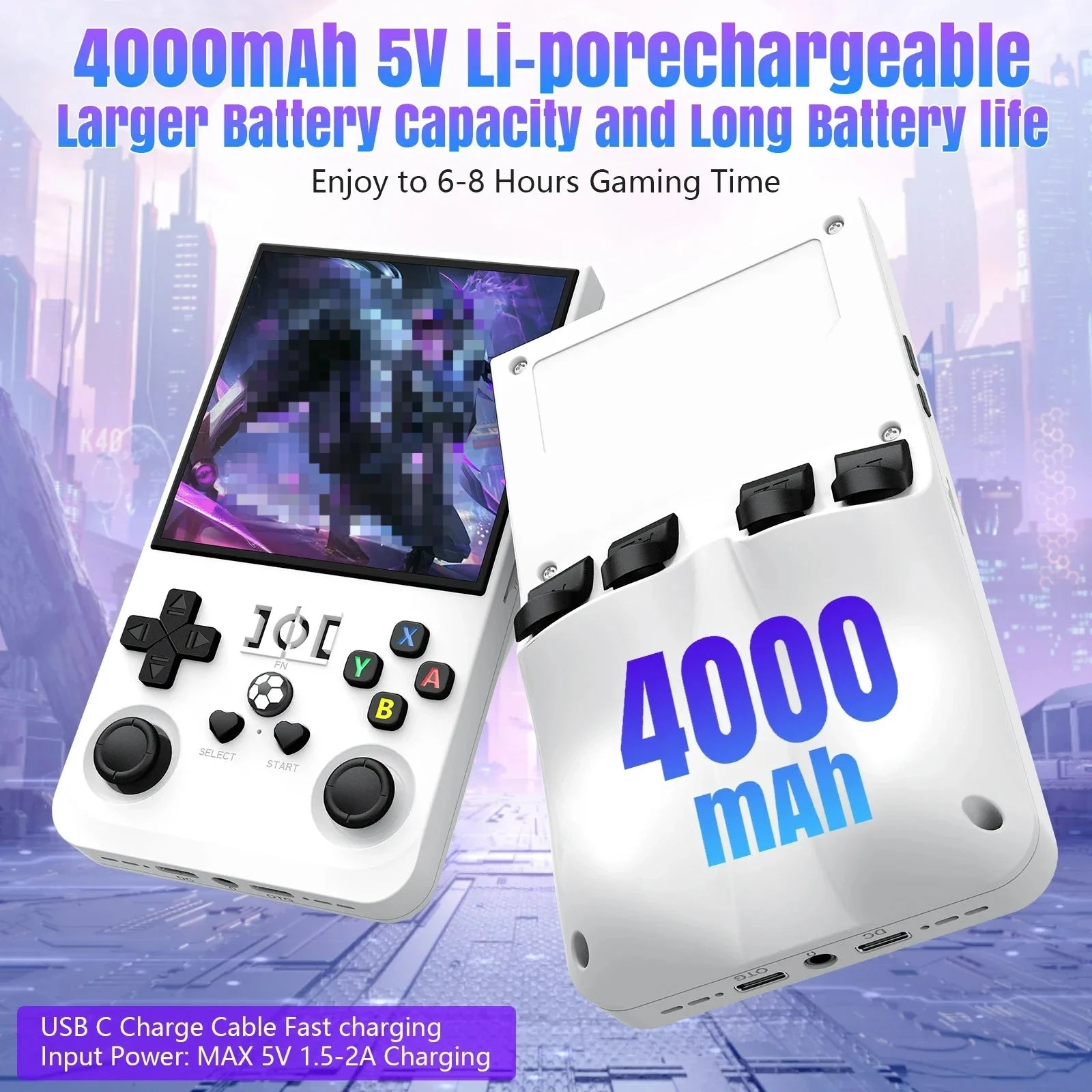 R36MAX Retro Handheld Game 4.0 Inch IPS Screen Console 64GB Portable Pocket Video Player For Children Gifts Main image
