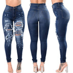2026 New High Waist Ripped Slim Fit Jeans For Women Fashion High Stretch Skinny Denim Pencil Pants Casual Female Clothing S-3XL