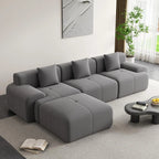 107in Modular Sectional Sofa with Ottoman L-Shape Deep Seat Corduroy Memory Foam No Assembly Living Room Furniture Custom
