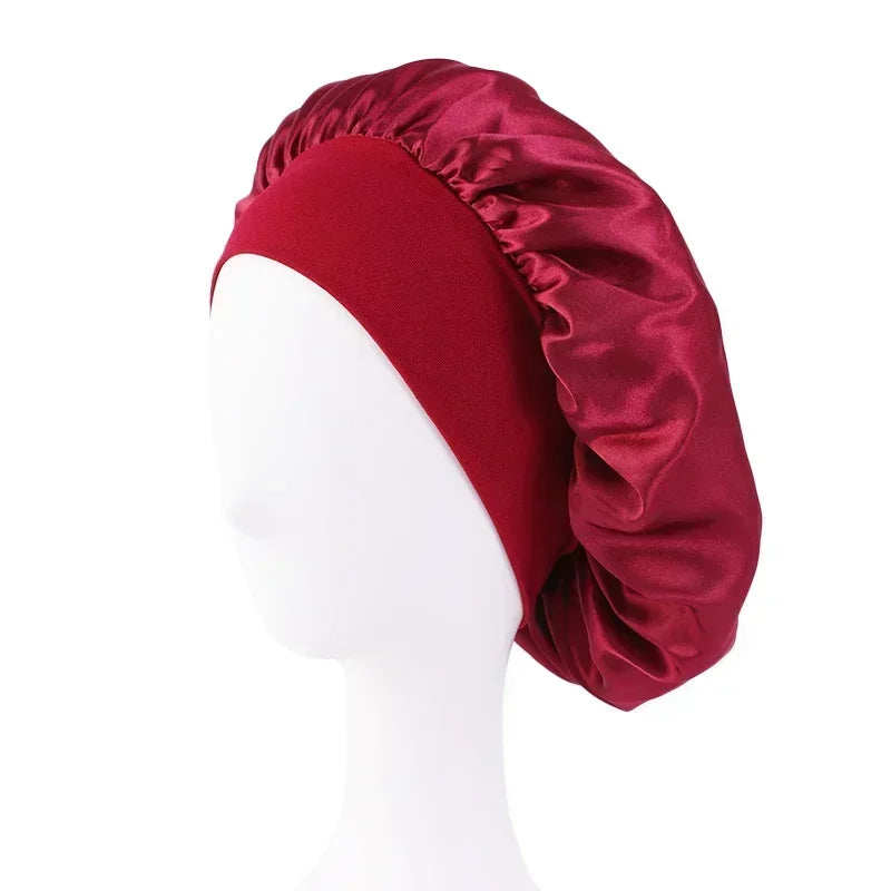 Bonnet Satin Sleeping Hat Hair Night Sleep Cap Head Cover Shower Caps for Bath and Sauna Bathing Shower Caps Bathroom Products
