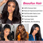 Beaufox Lace Front Human Hair Wigs For Women Brazilian Body Wave Lace Frontal Wigs Human Hair Wigs 4x4 Lace Closure Wig