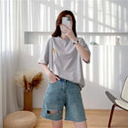 Maternity Nursing T-Shirt Top 98% Cotton Mother Nursing Tees Breastfeeding T Shirt for Pregnant Women Summer Pregnancy Top Wear