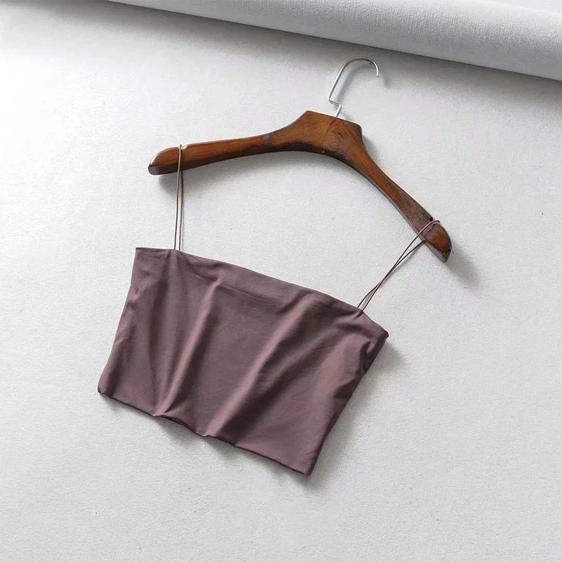 2026 Summer Women's Crop Top Sexy Elastic Cotton Camis sleeveless Short Tank Top Bar