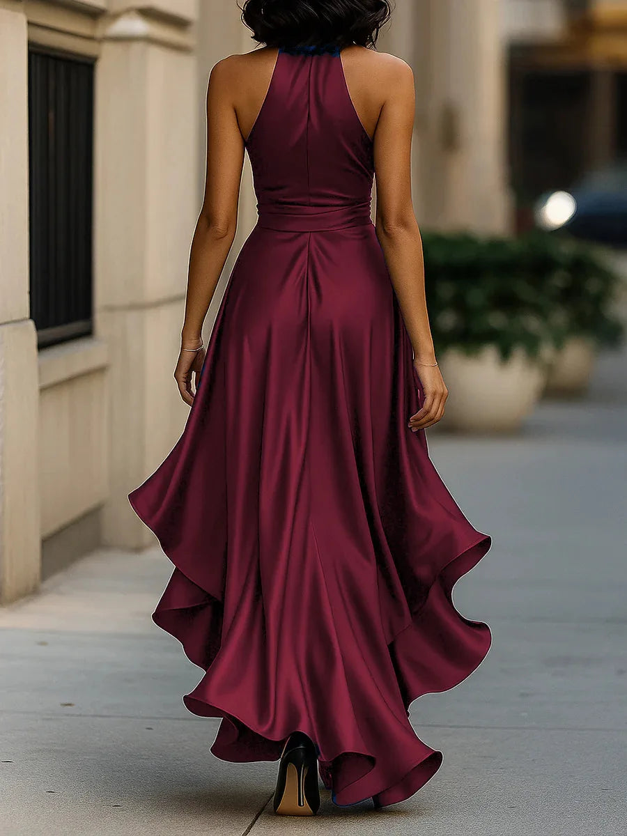 Sexy Sleeveles Maxi Party Dress Woman 2026 Summer Satin Ruffles Hollow Out Off The Shoulder Long Dresses Elegant
