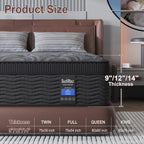 9" Twin Full King Queen Size Mattress in a Box Hybrid Spring Memory Foam,Euro Top Mattresses Medium Firm for Motion Isolat