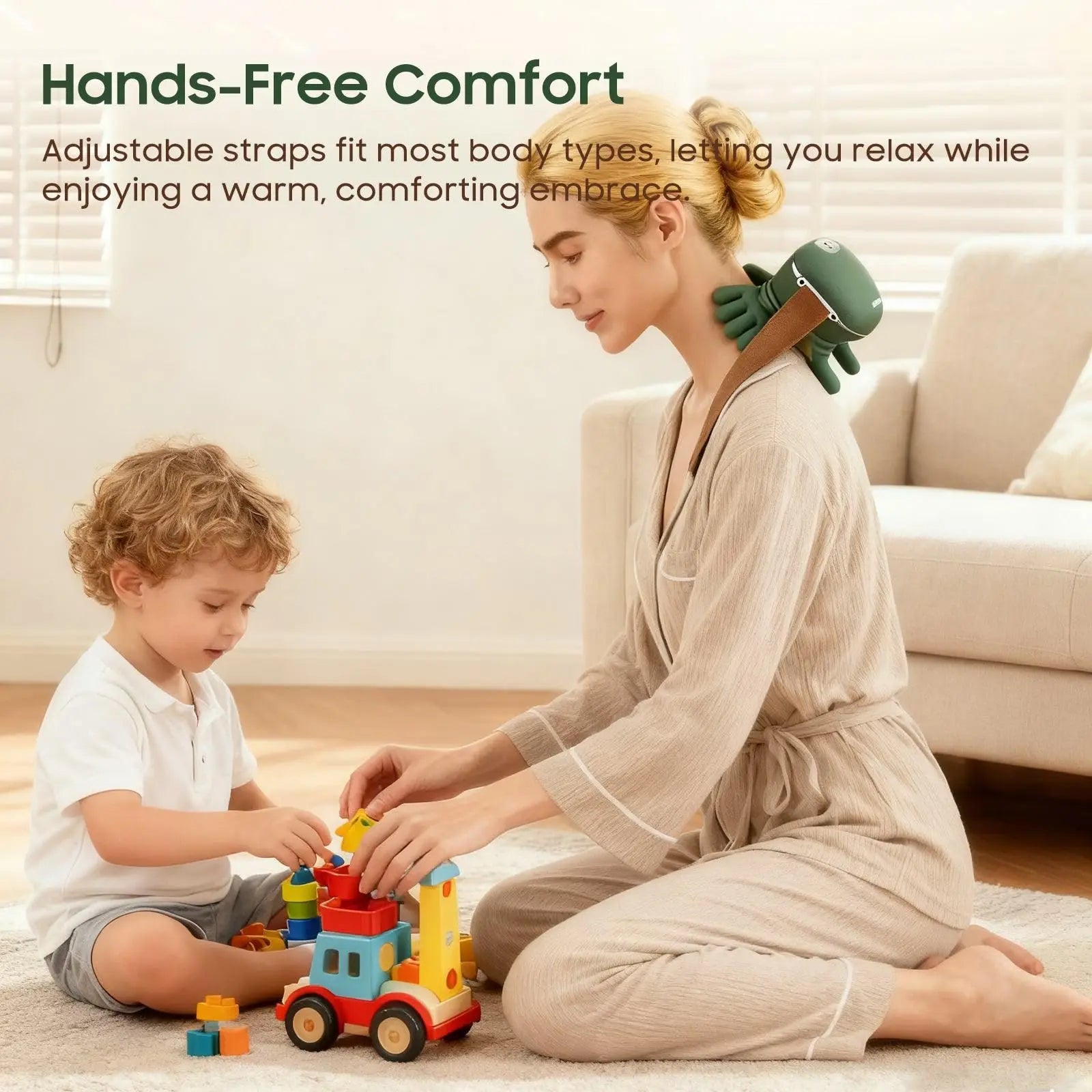 Bionic Neck Massager Portable Shiatsu Shoulder Massager Electric Deep Tissue Massage, Simulated Human Hand Design Muscle Relax