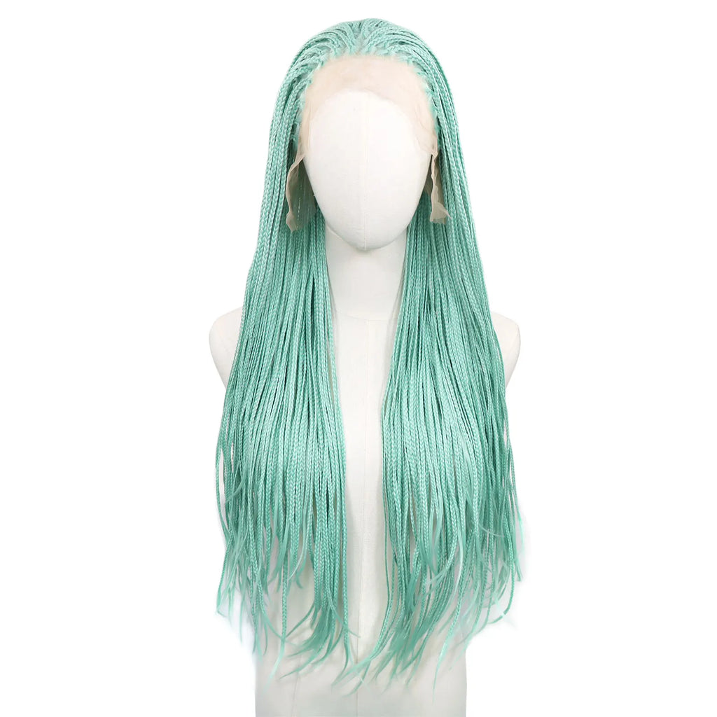 613 Blonde Box Braided Wigs Braids For Black Women 26Inch Long African Cornrow Crochet Braids Synthetic Hair 13x3 Lace Front Wig