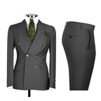 Men's Double Breasted Tuxedo Suit Shawl Lapel Slim Fit 2 Piece Blazer & Pants Formal Business Luxury Suits Casual Wedding Groom