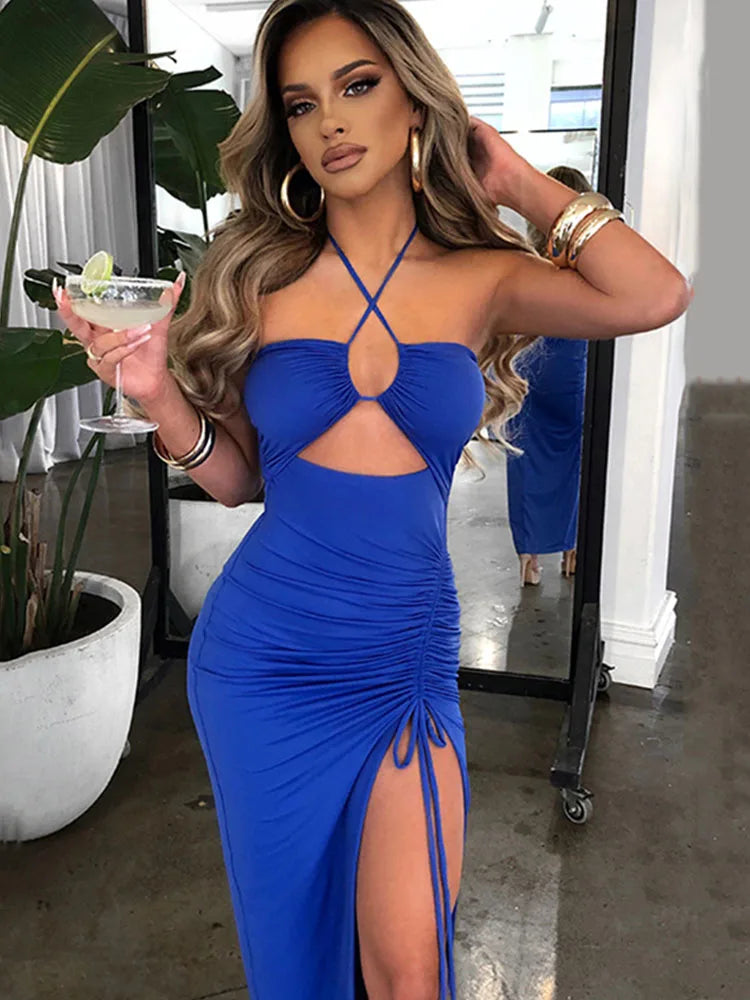 Sleeveless Sexy Female Midi Backless Dresses Slim Night Club Party Women's Dress Bodycon Vestidos Elegantes Para Mujer Secondary image