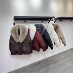 Fashion Winter Jacket Women New Korean Big Fur Collar Thick Down Cotton Jacket Parkas Female Short Coat Slim Warm Outerwear
