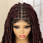 Synthetic Full Lace Locs Braided Wigs for Black Women 24 inches Knotless Box Dreadlock Braids Wig Lace Frontal Braiding Wig