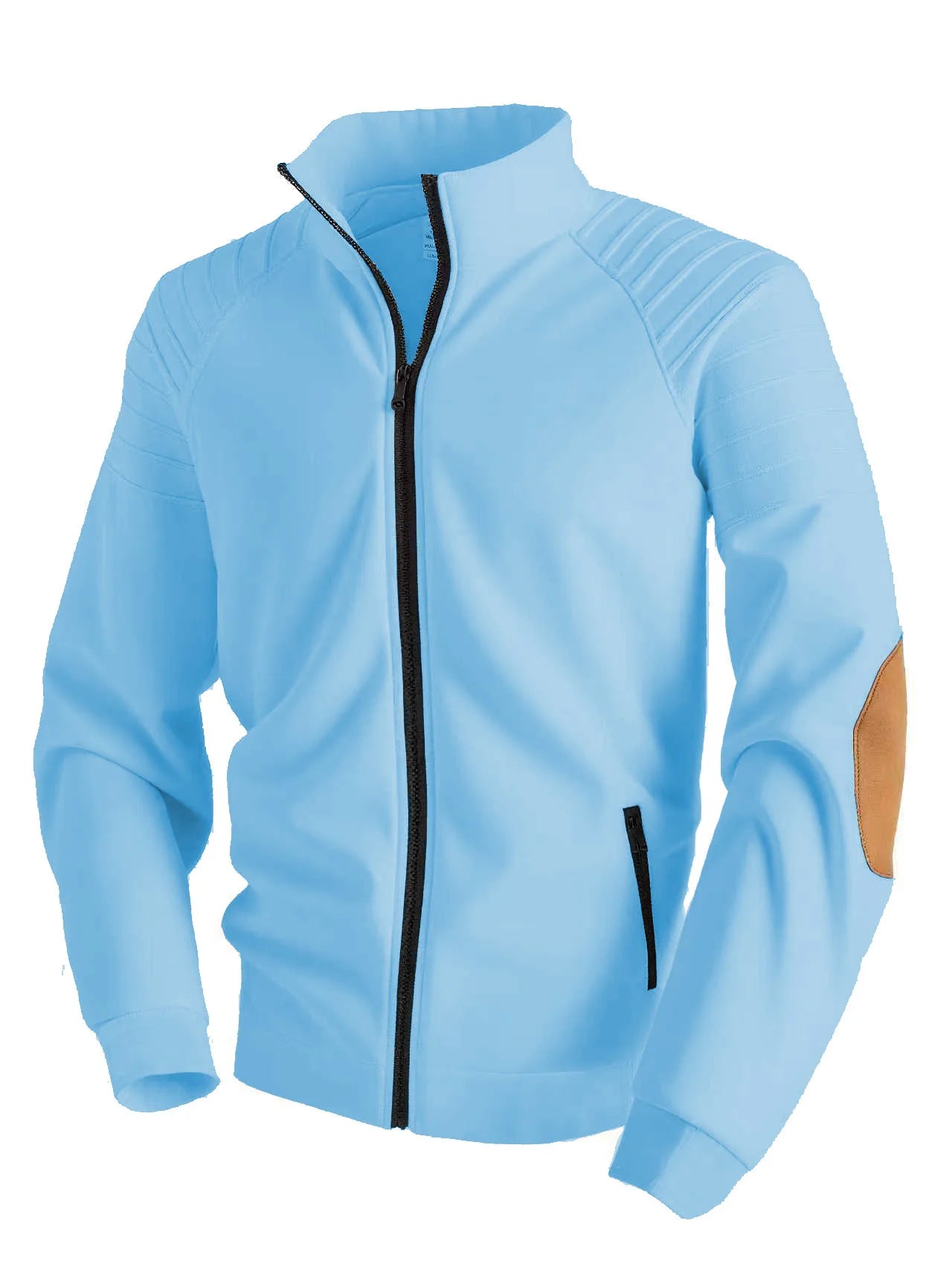 New Fashion Men's Jacket - pure color casual long-sleeved coat with pleated sleeves, suitable for spring and autumn seasons.