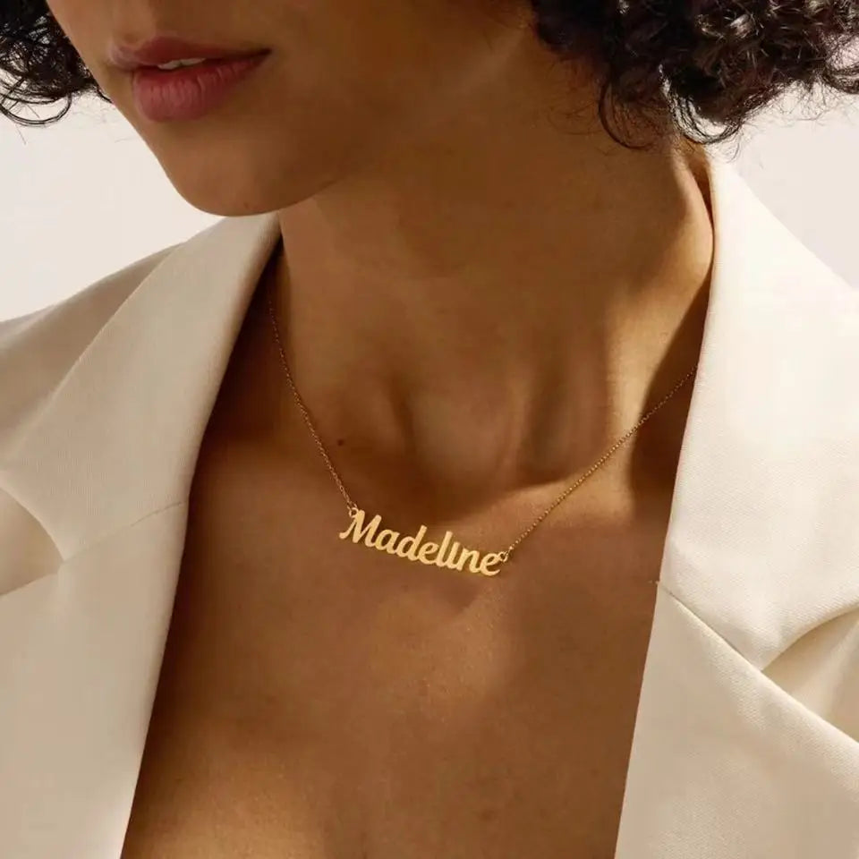 Customized Name Letter Necklace Personalized Stainless Steel Simple Pendant Clavicle Chain Women's Jewelry Valentine's Day Gift Secondary image
