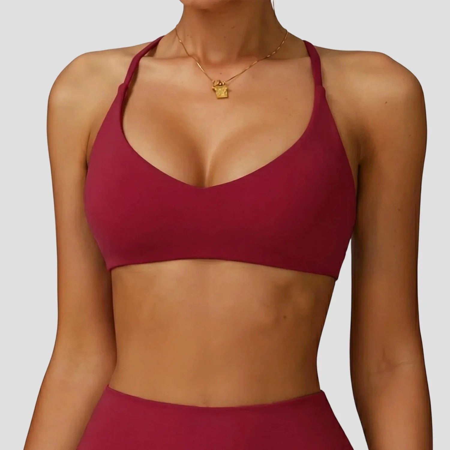 Sports Bra High  Support Women Gym Underwear Push-up Back Cross Yoga Crop Top Running Workout Fitness Pilates Solid Color Secondary image