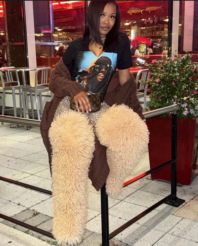 Women's Thigh High Mongolian Boots High Boots Winter New Fox Fur Snow Boots  Women's Boots Leg Warm Boots Non-Slip Soles Main image
