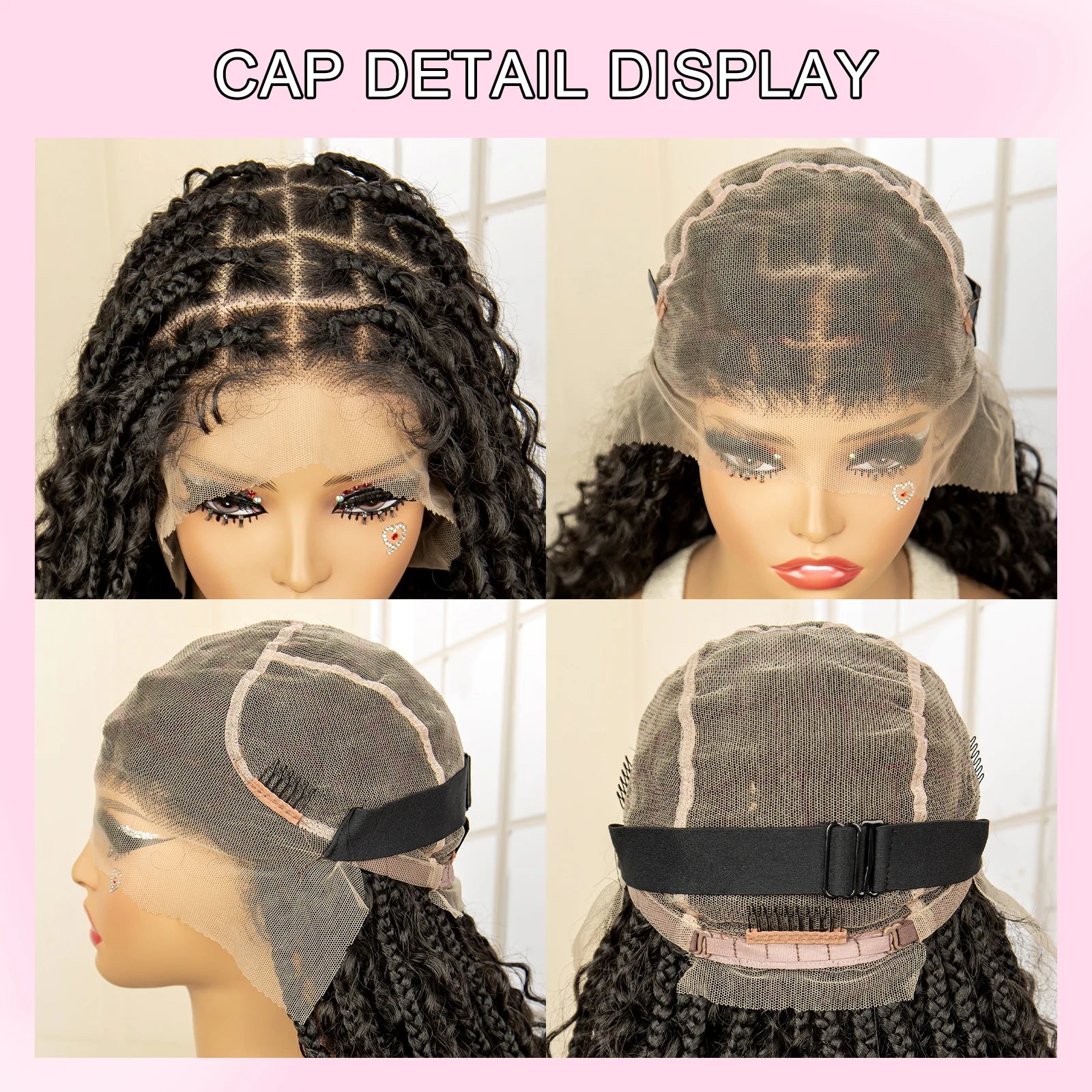 Full Lace Synthetic Box Braided Wigs Boho Braids Wig Black Women 40 Inches Synthetic Wig Afro Bohemian Braiding Hair