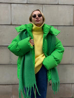 Women Winter Cotton Coat 2025 New Women Loose Cotton Padded Jacket Solid Hooded Parkas Coat Female Puffer Coat Winter Outwear