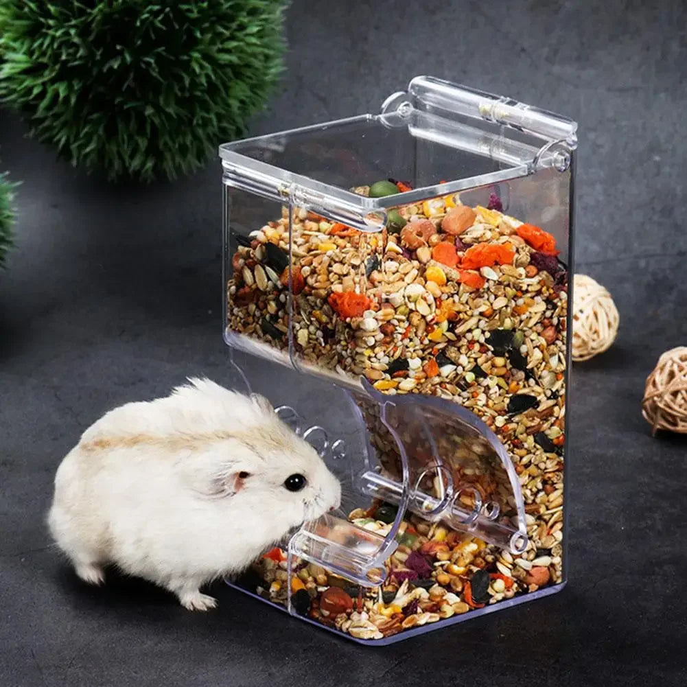 Pet Hamster Rabbit Squirrel Food Dispenser Feeder Plastic Clear Automatic Pet Feeder for Hamster Guinea Pigs Food Bowl Container Secondary image