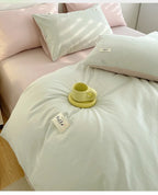 INS style high luxury solid color double-sided style single couple quilt cover soft luxury hotel & apartment & home bedding