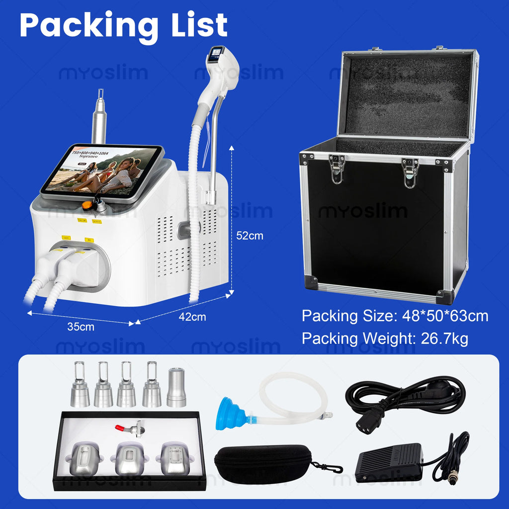 FAC 5000W 2 IN 1 Professional 4 Wave 808 Diode Laser Permanent Painless Hair Removal Picosecond Laser Tattoo Removal Machine