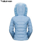 2026 Faux Fur Parkas Women Down Jacket clothes Womens Parkas Thicken Outerwear hooded Winter Coat Female Jacket Cotton padded